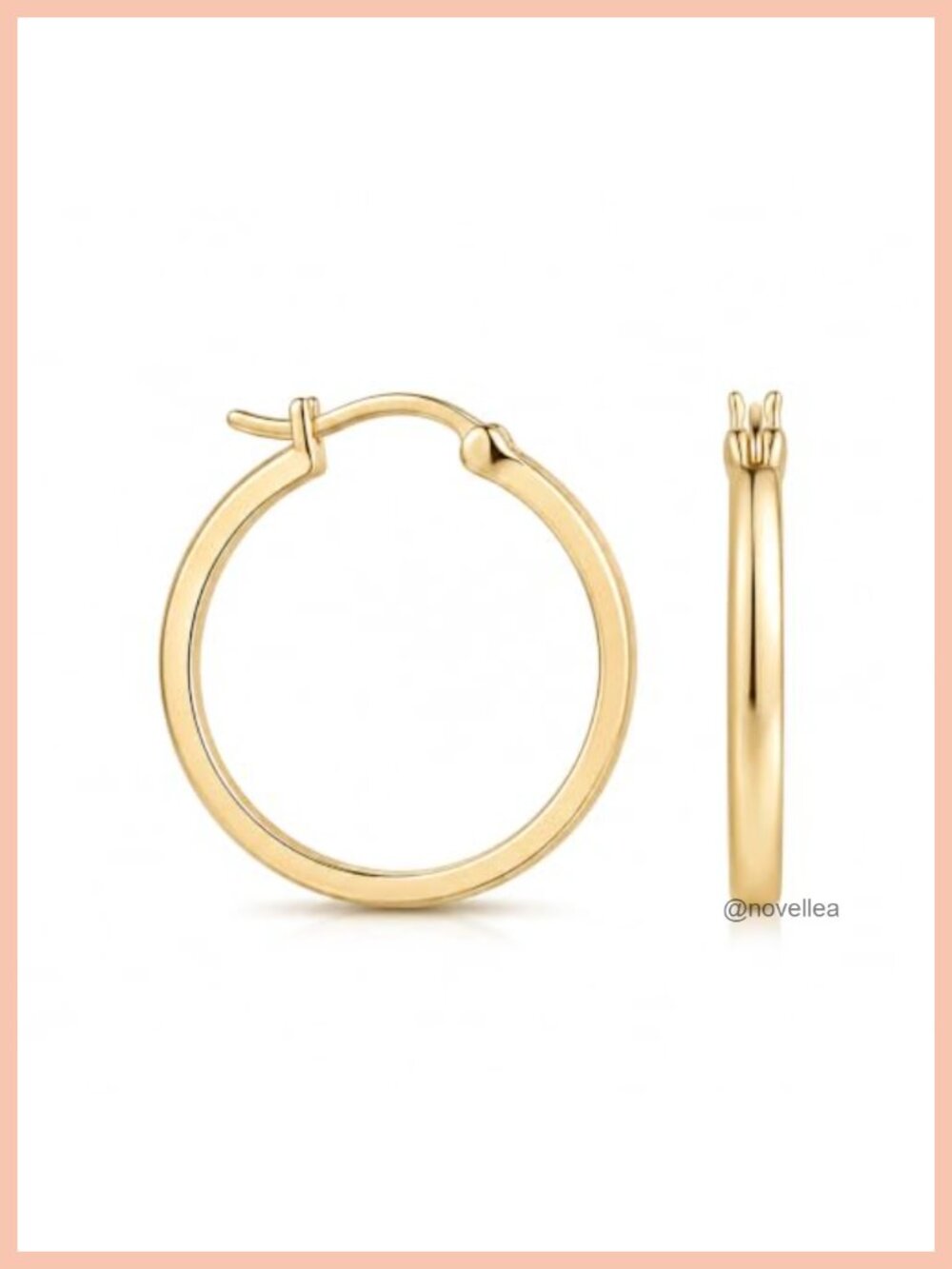 14K Gold Huggie Hoop Earrings Lightweight Round Women's Everyday Jewelry